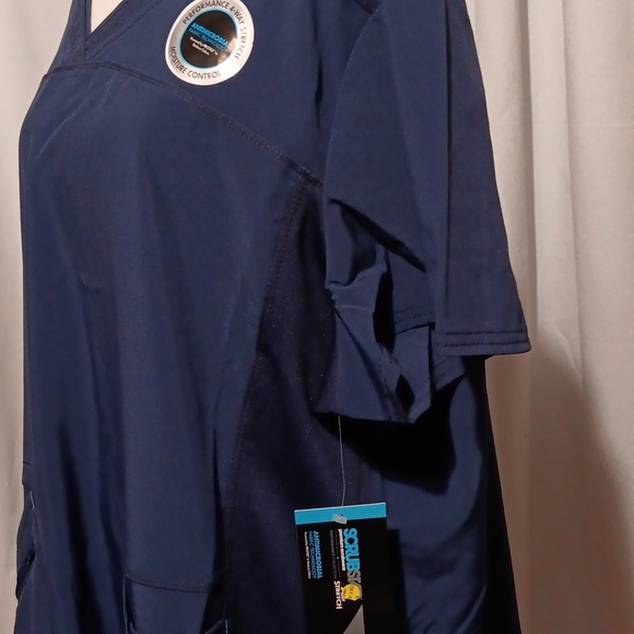 WOMENS SCRUBSTAR UNIFORM TOP SIZE3XL NAVY BLUE - Picture 4 of 9